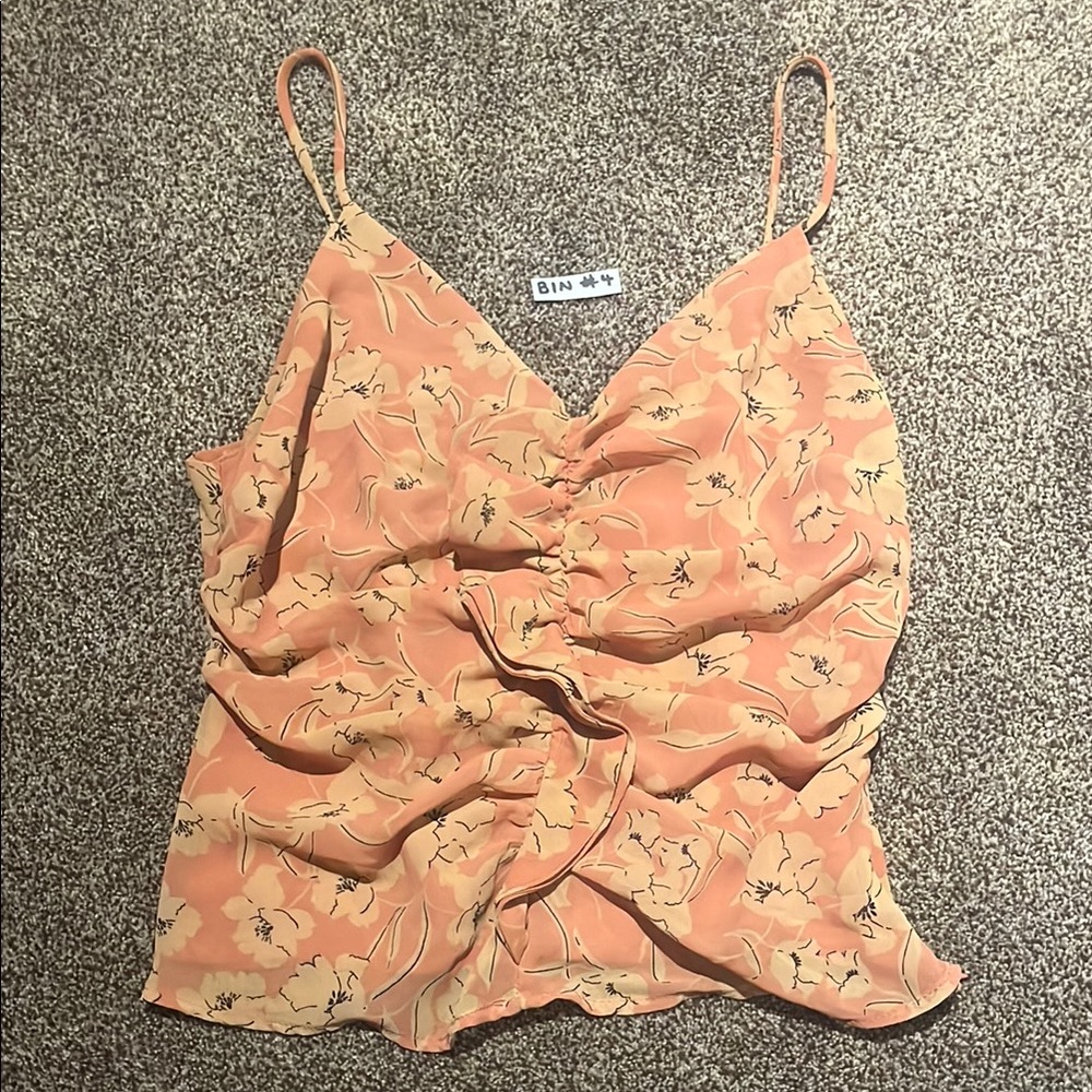 2/$20 Astr Ruched Ruffled Camisole